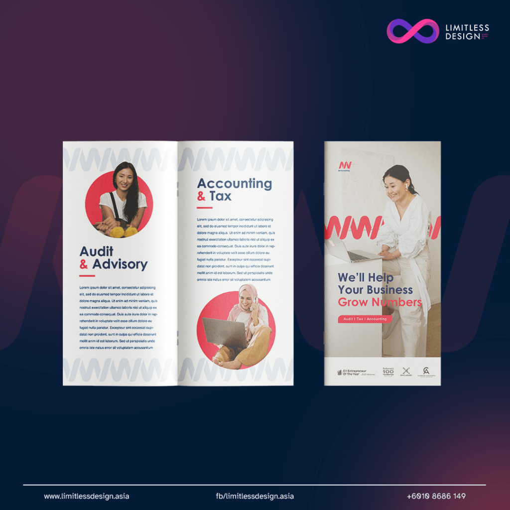 Professional looking brochure design with clean, minimal design for a corporate look