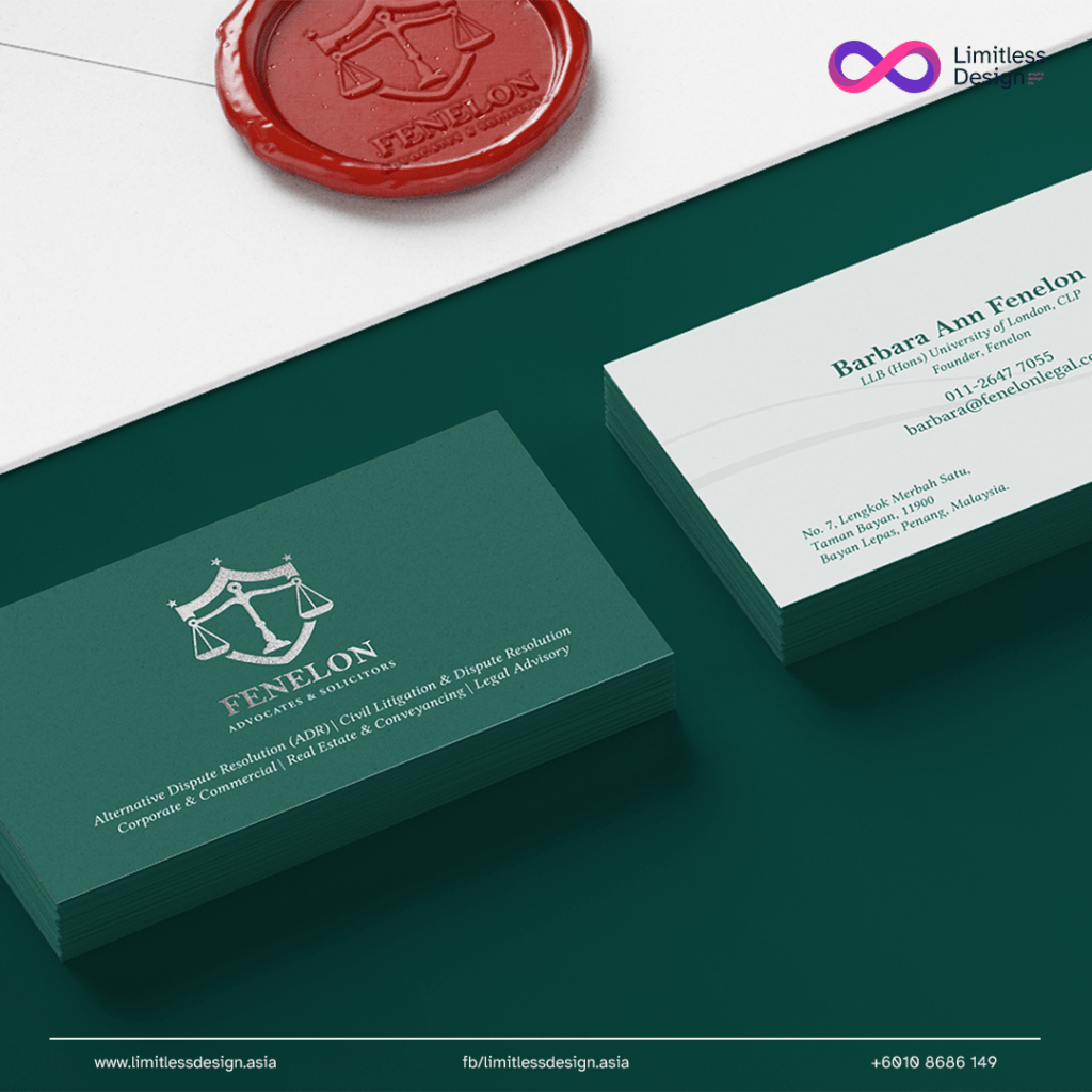 business card design for fenelon advocates and solicitors by limitlessdesign.asia