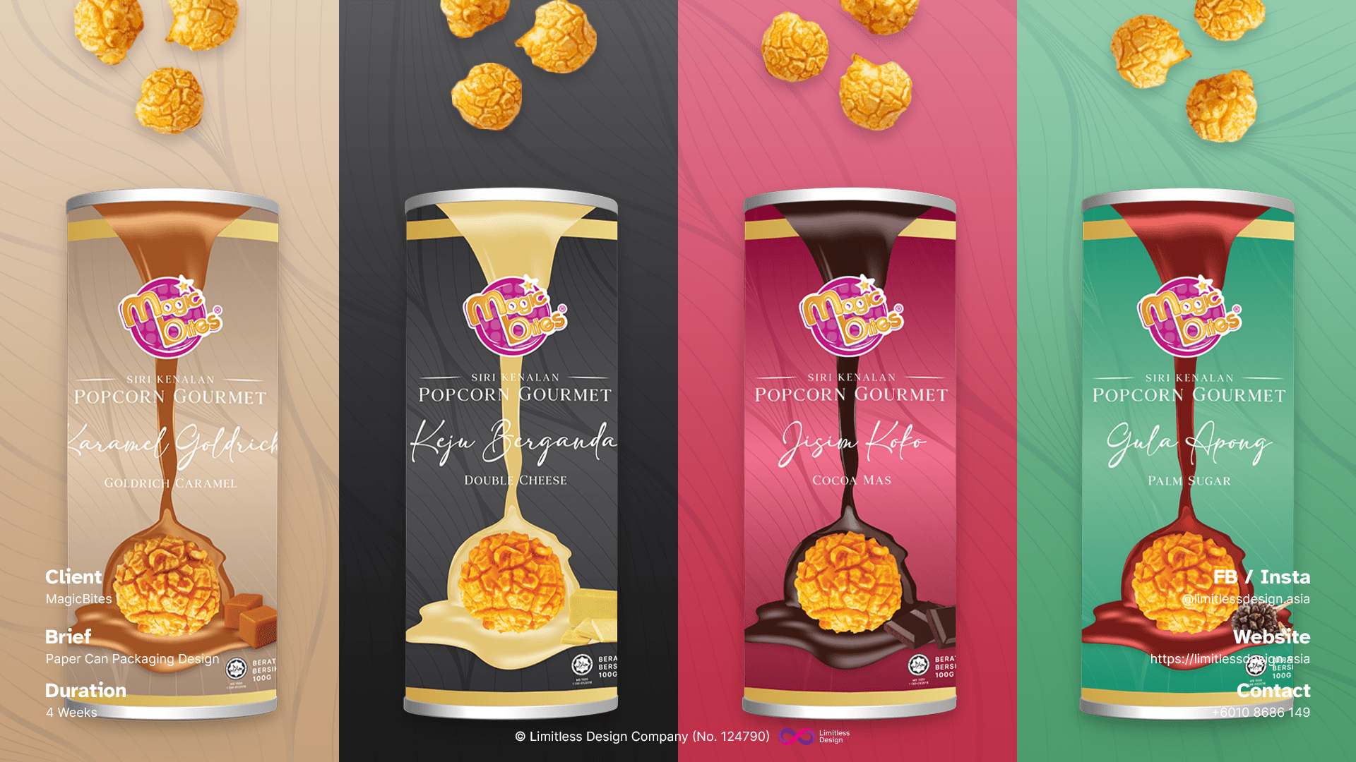 Packaging Design: MagicBites Gourmet Popcorn